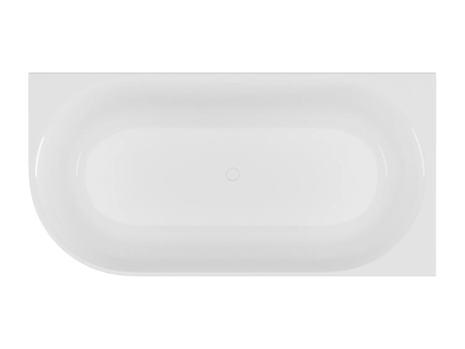 Baño de esquina estriado - 240L - 170 x 80 x 60 cm - Blanco mate - Acrílico - Ángulo recto - BARBORI