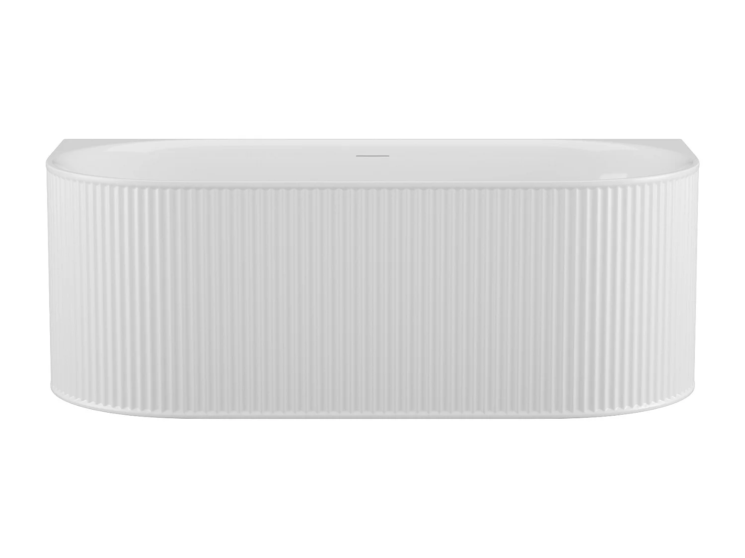 Wanna wolnostojąca przyścienna ryflowana - 240 l - 170 x 80 x 60 cm - Biały mat - Akryl - BARBORI