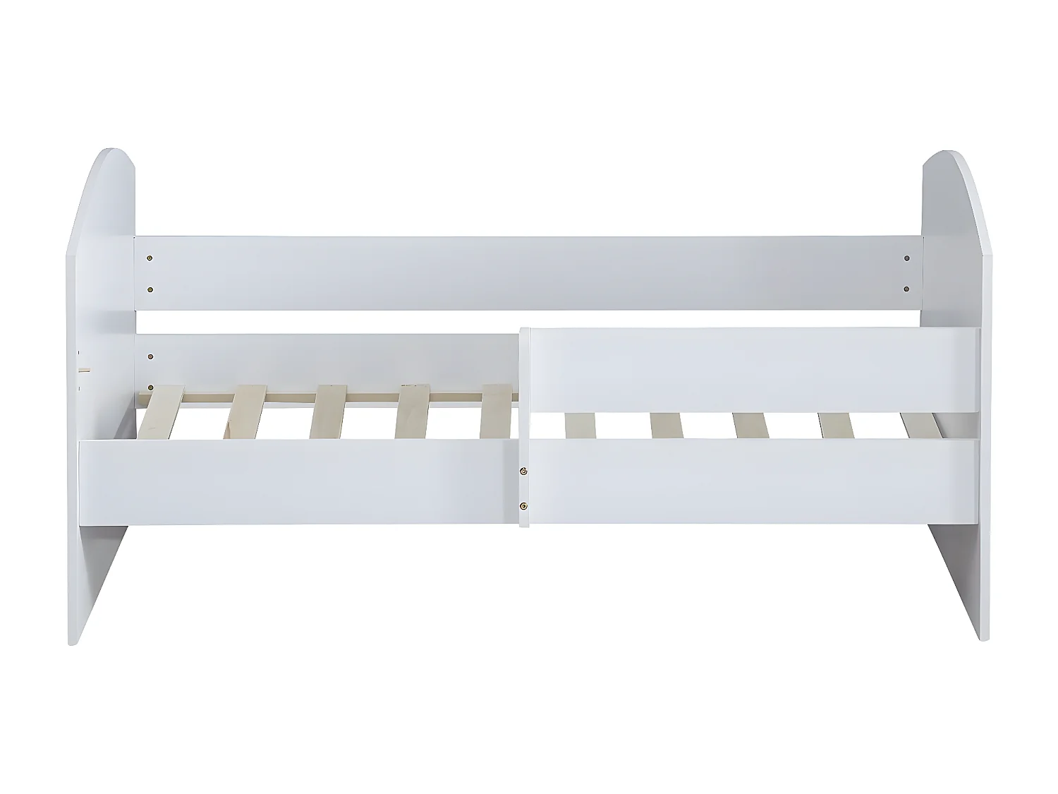 Cama infantil "Victoria" con barrera de seguridad de madera blanca 80x160 cm