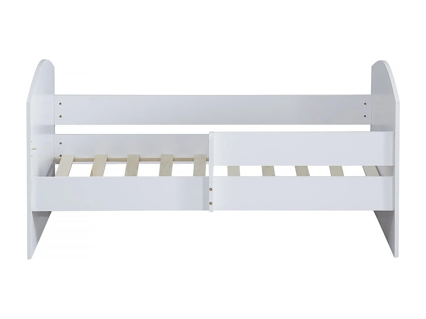 Lit enfant avec barrière "Victoria" - Bois - Blanc - 80 x 160 cm