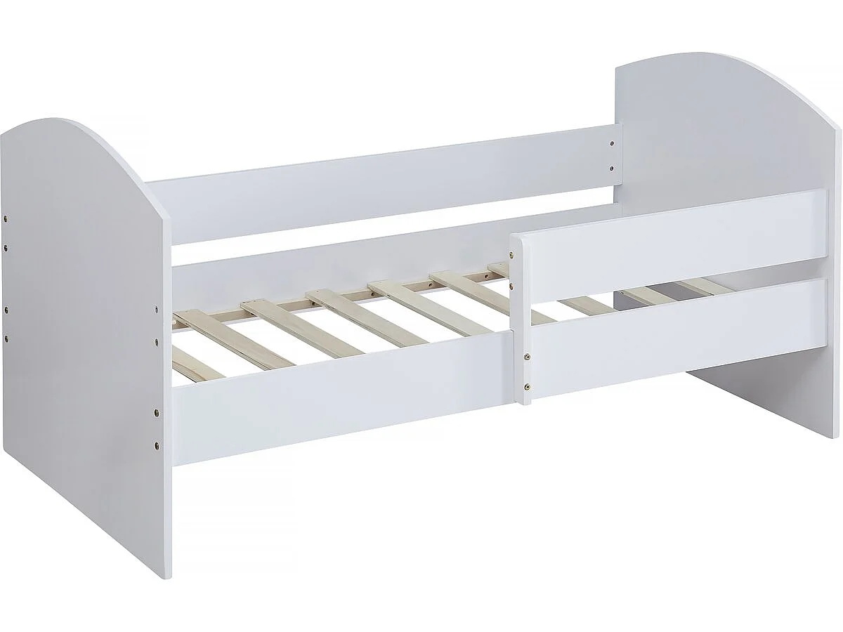 Kinderbed houten bed met uitvalbeveiliging "Victoria" - Hout - Wit - 80 x 160 cm