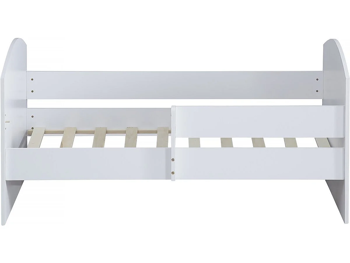 Kinderbed houten bed met uitvalbeveiliging "Victoria" - Hout - Wit - 80 x 160 cm