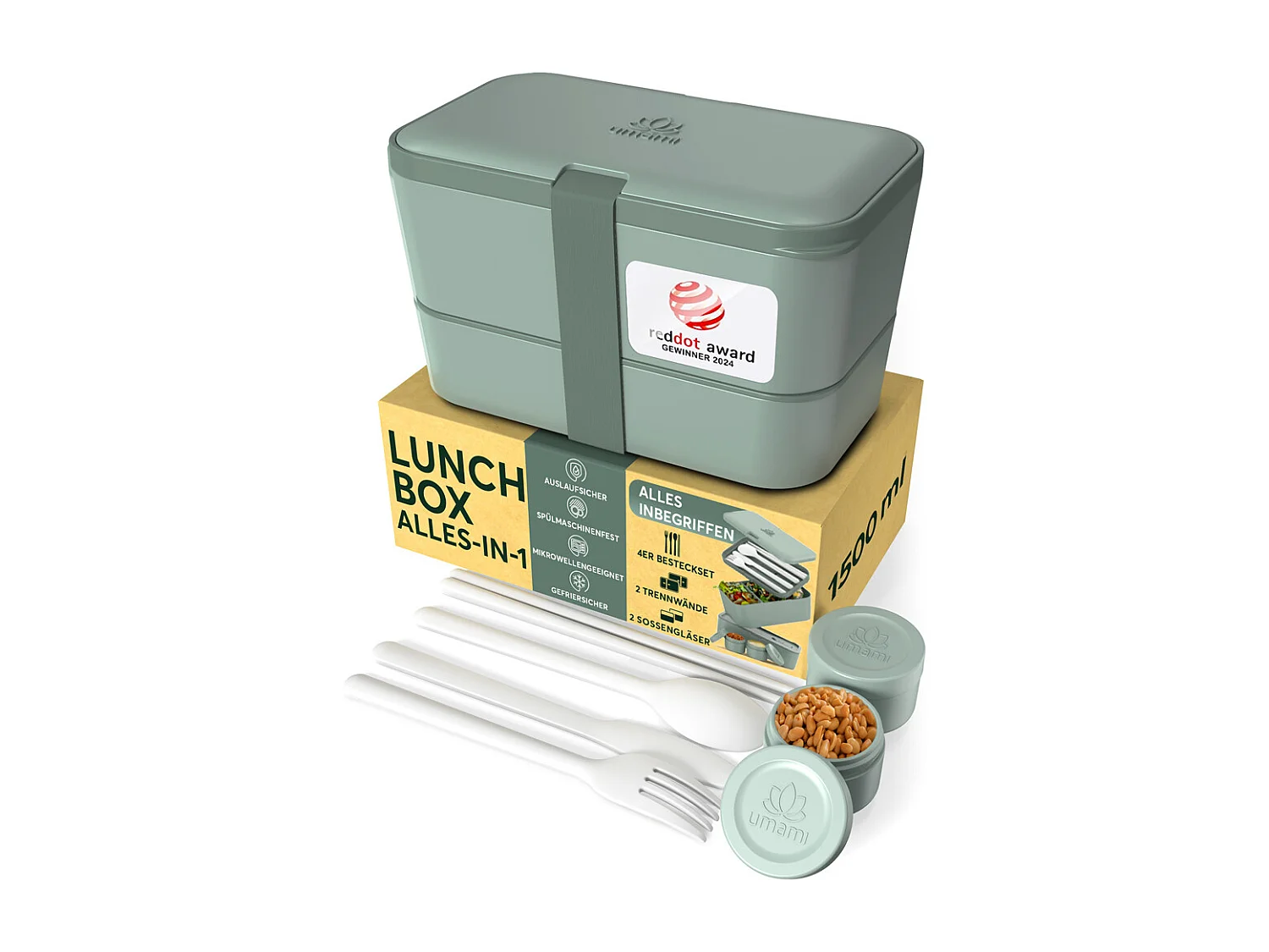 Bento Encastrable 1,5 l vert ardoise