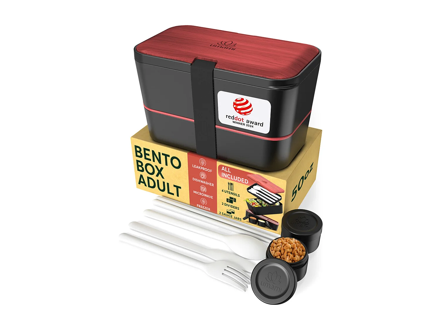 Bento Encastrable 1,5 l noir et bois de rose