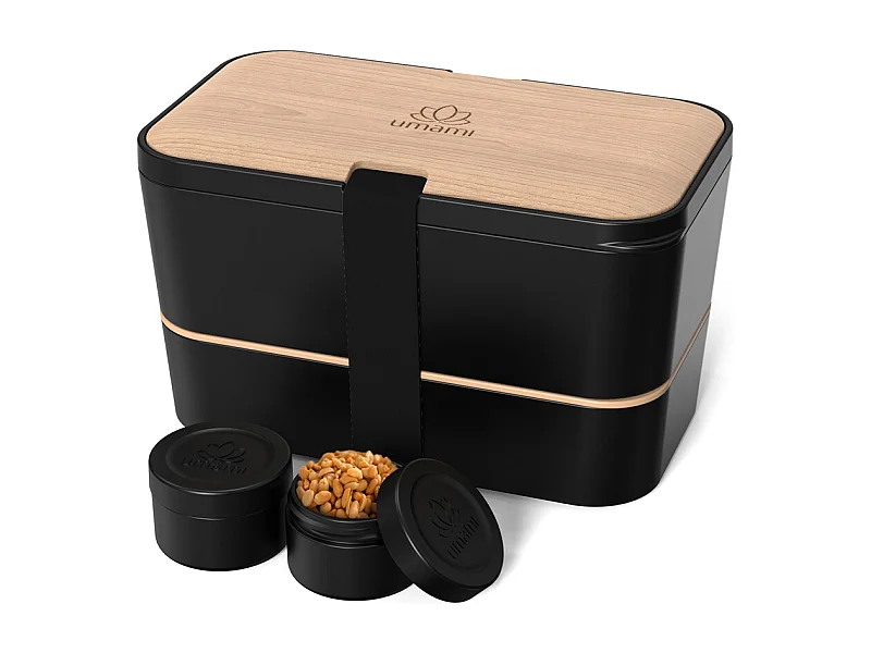 Bento Encastrable 1,5 l noir et bois de noyer