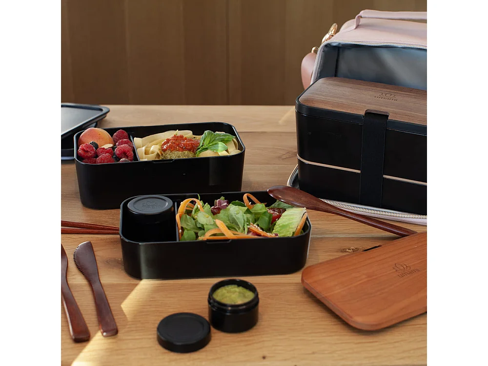 Bento Encastrable 1,5 l noir et bois de noyer