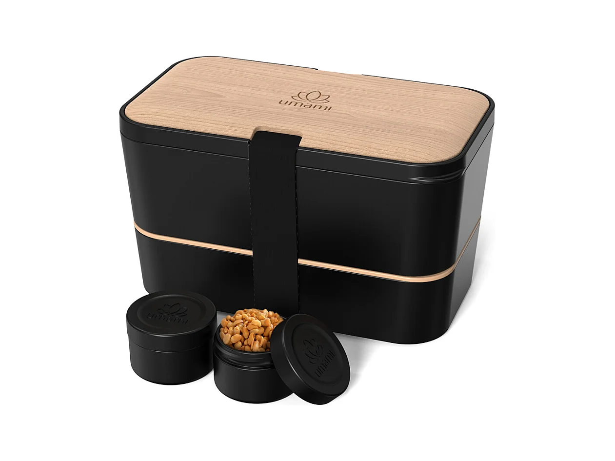 Bento Encastrable 1,5 l noir et bois de noyer