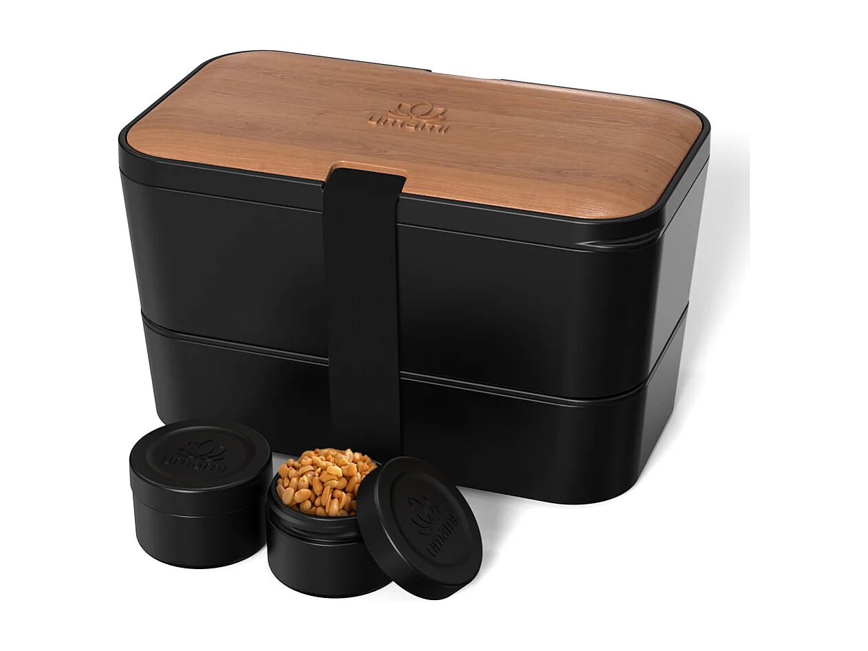 Bento Encastrable 1,5 l noir et bois de cerisier