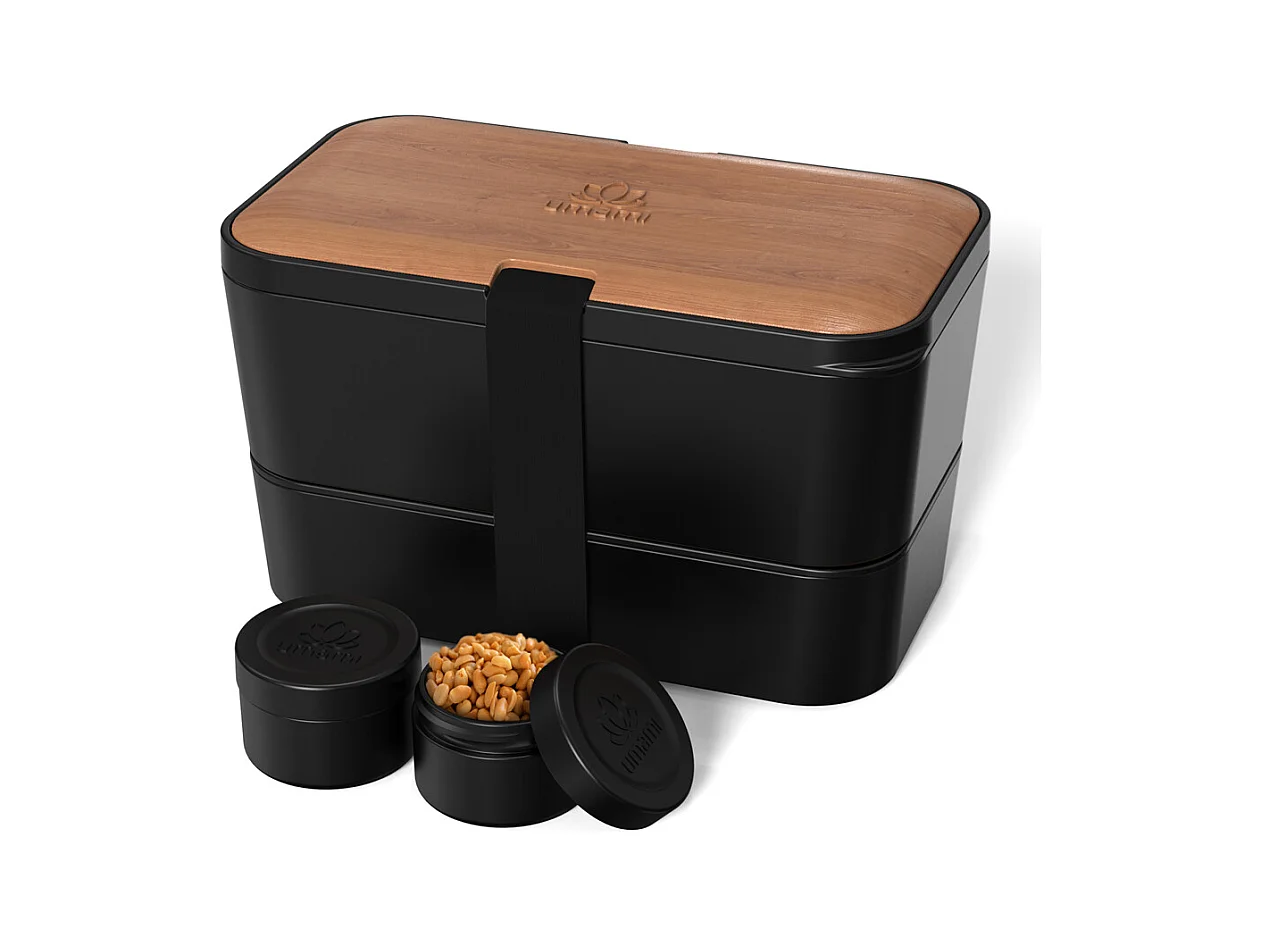 Bento Encastrable 1,5 l noir et bois de cerisier