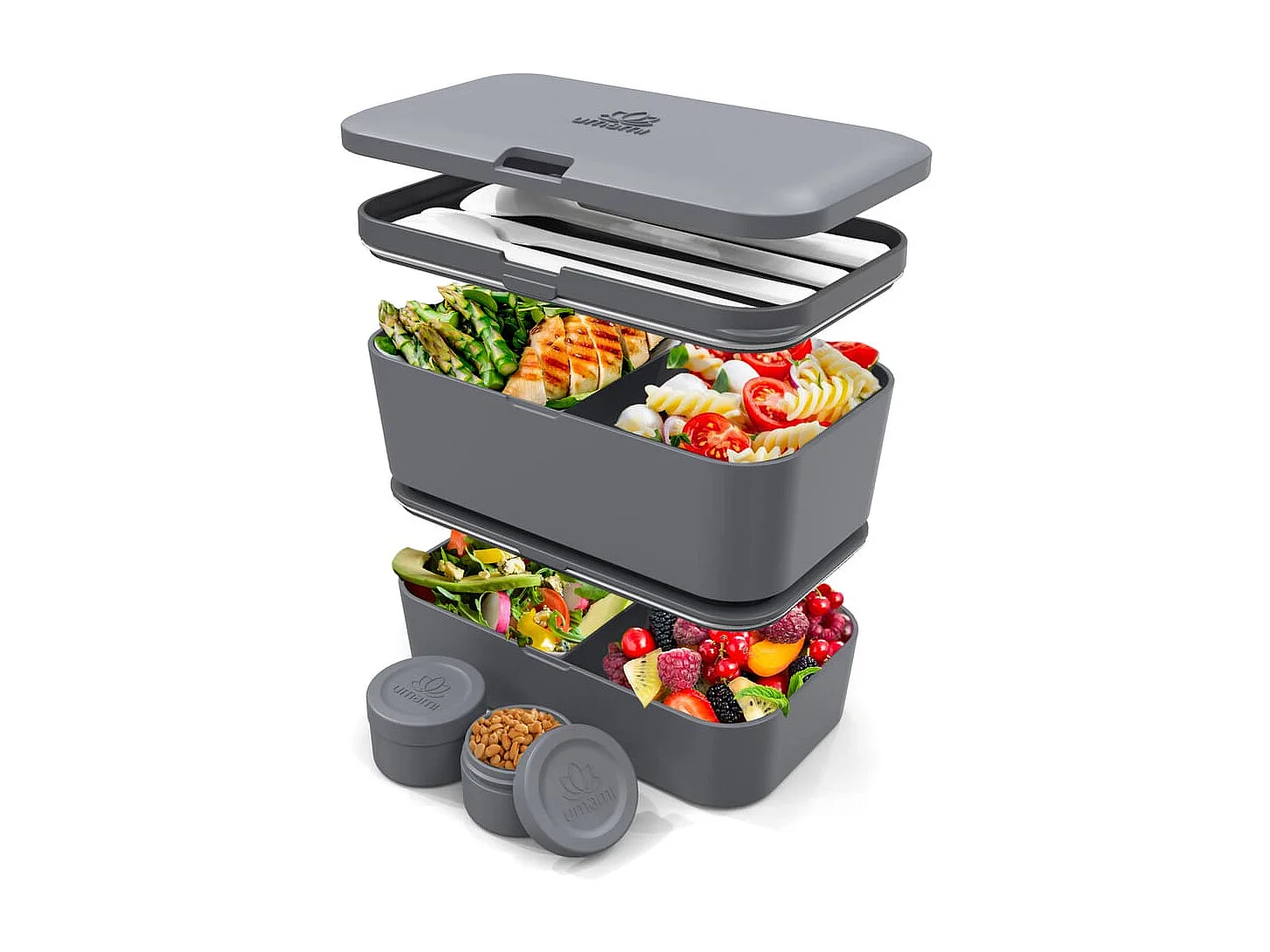 Bento Encastrable 1,5 l gris carbone