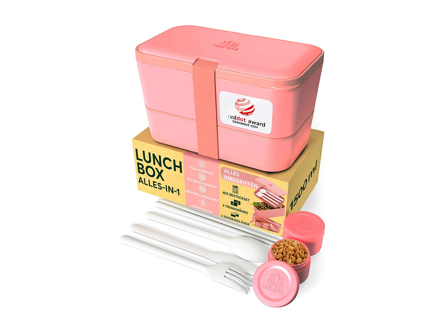 Bento Encastrable 1,5 l rose corail