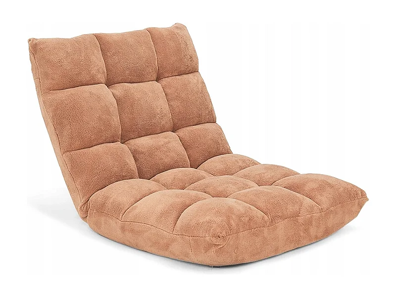 Bodenstuhl mit Rückenstütze Liegestuhl aus Korallensamt 105 x 56 x 15 cm Beige