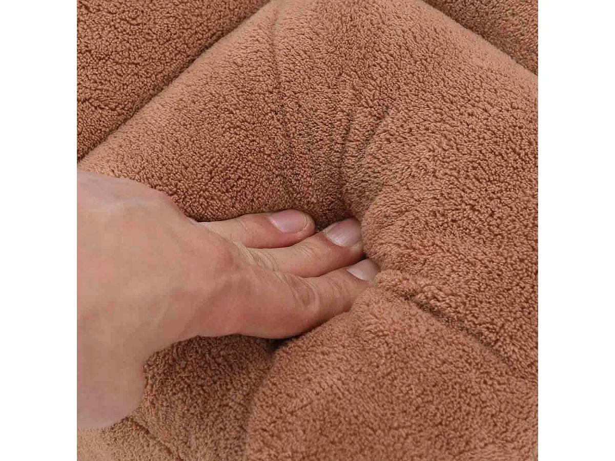 Bodenstuhl mit Rückenstütze Liegestuhl aus Korallensamt 105 x 56 x 15 cm Beige