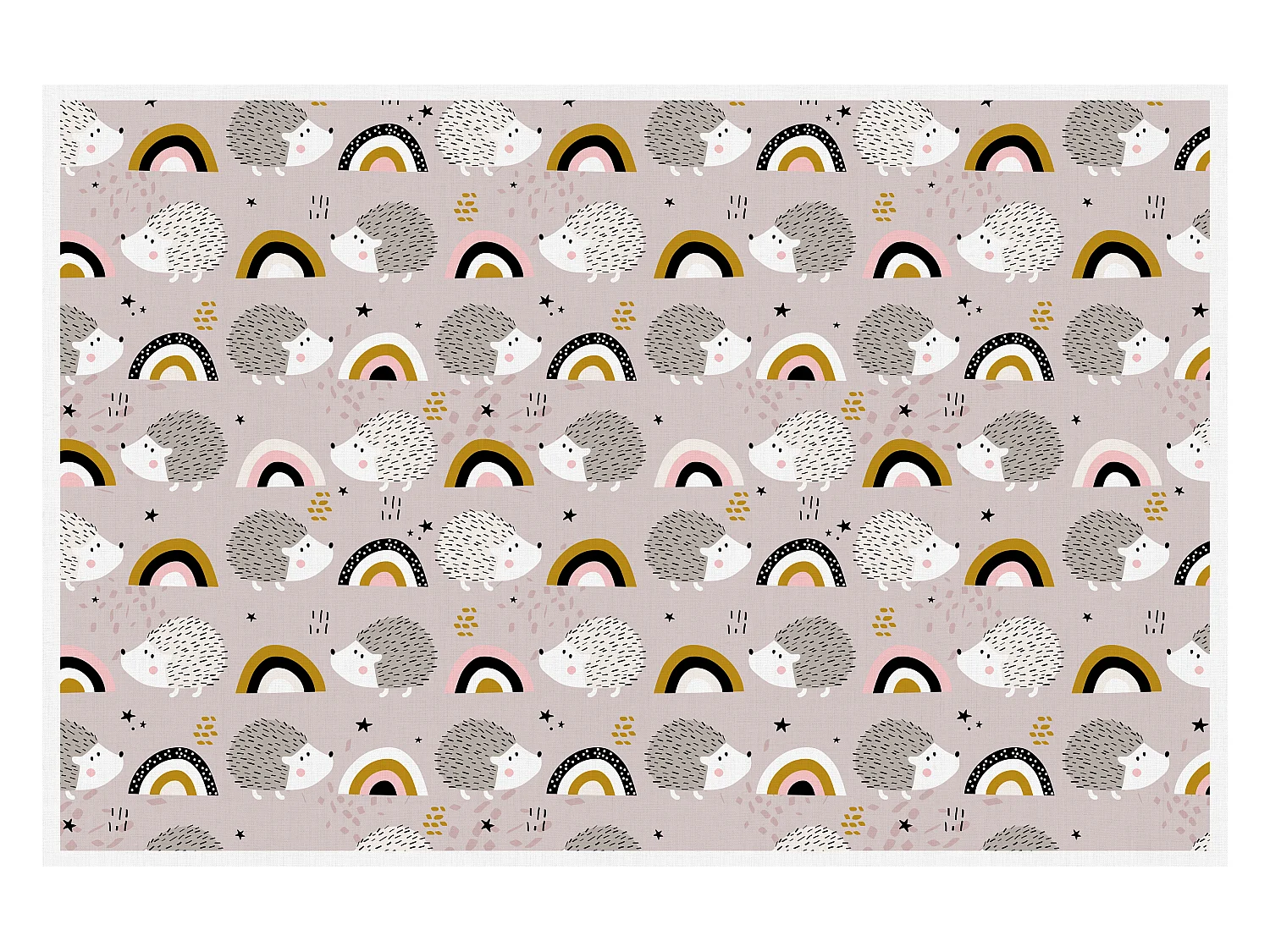 Alfombra de vinilo infantil Erizos y arcoiris 66x100 cm