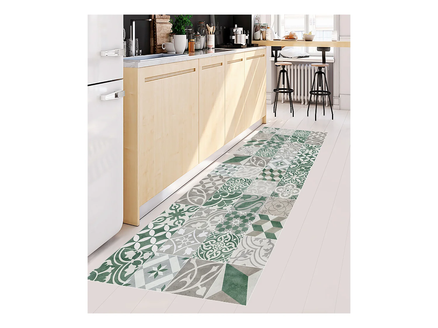 Tappeto in vinile antique verde 66x180 cm