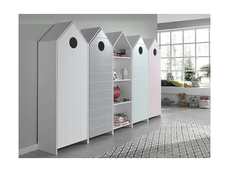 Pack - Étagère Enfant & 4 Armoires "Casami" Multicolore