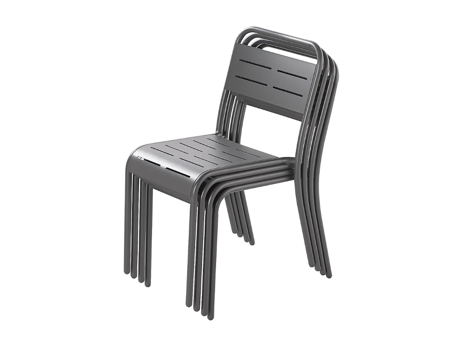 Juego de 4 sillas de acero gris oscuro BERGAME