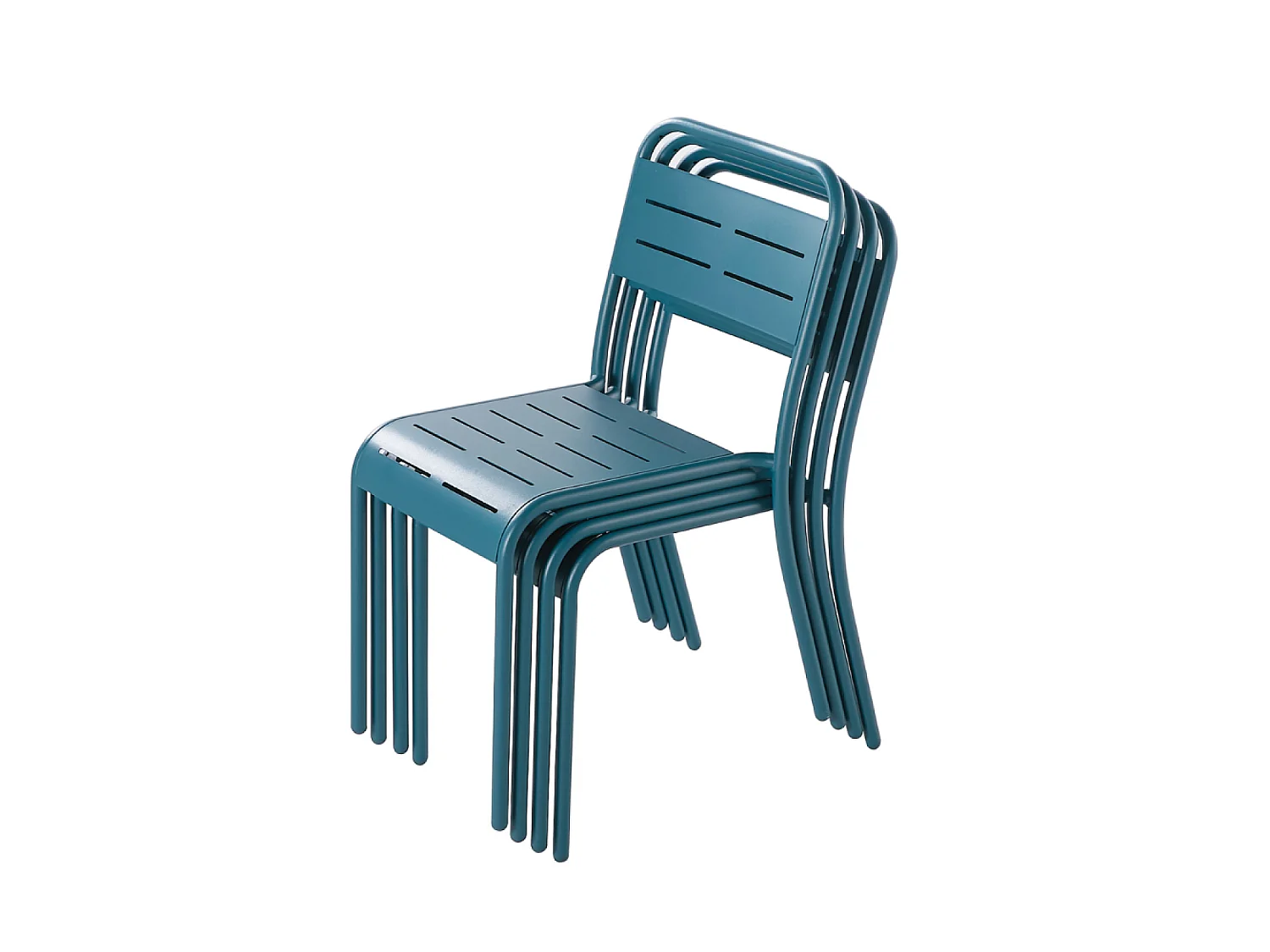 Lot de 4 chaises en acier bleu BERGAME