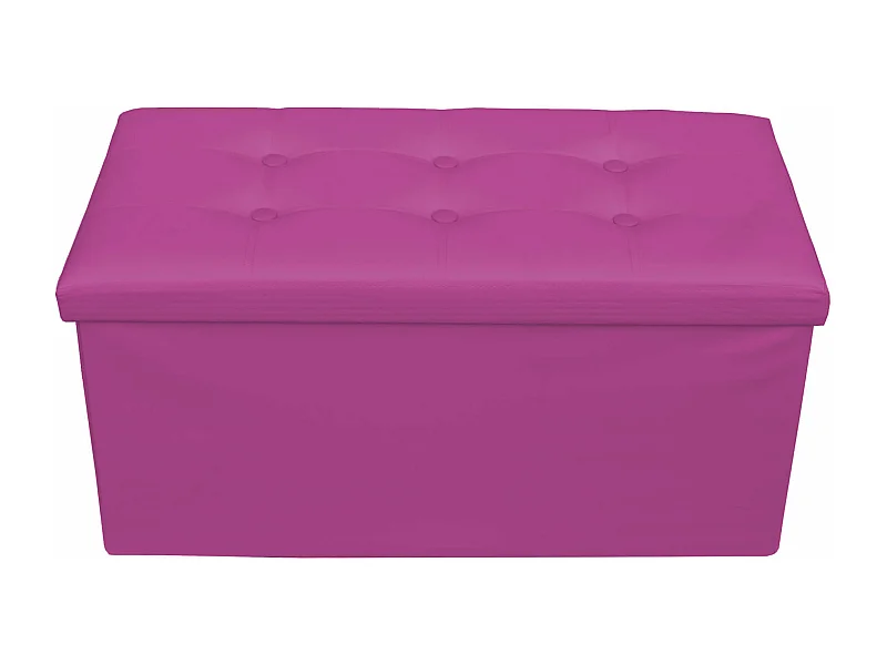 Mobili Rebecca Pouf Portaoggetti Seduta Contenitore Viola Ecopelle 38x76x38
