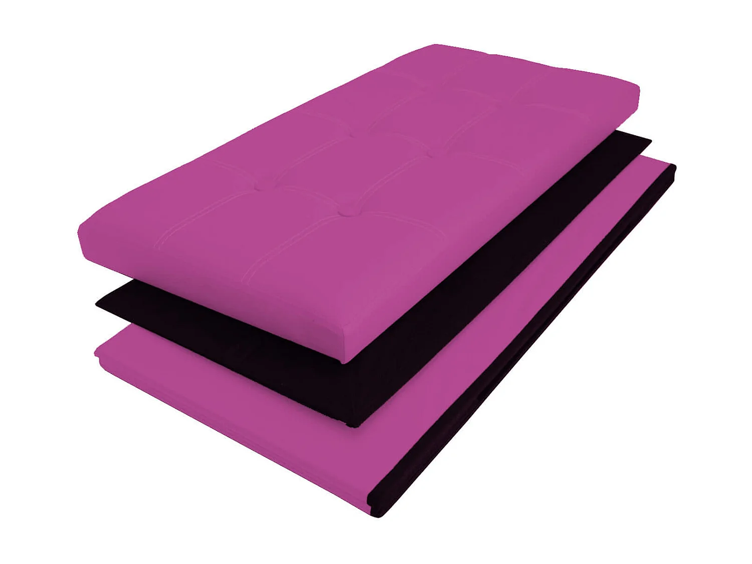 Mobili Rebecca Pouf Portaoggetti Seduta Contenitore Viola Ecopelle 38x76x38