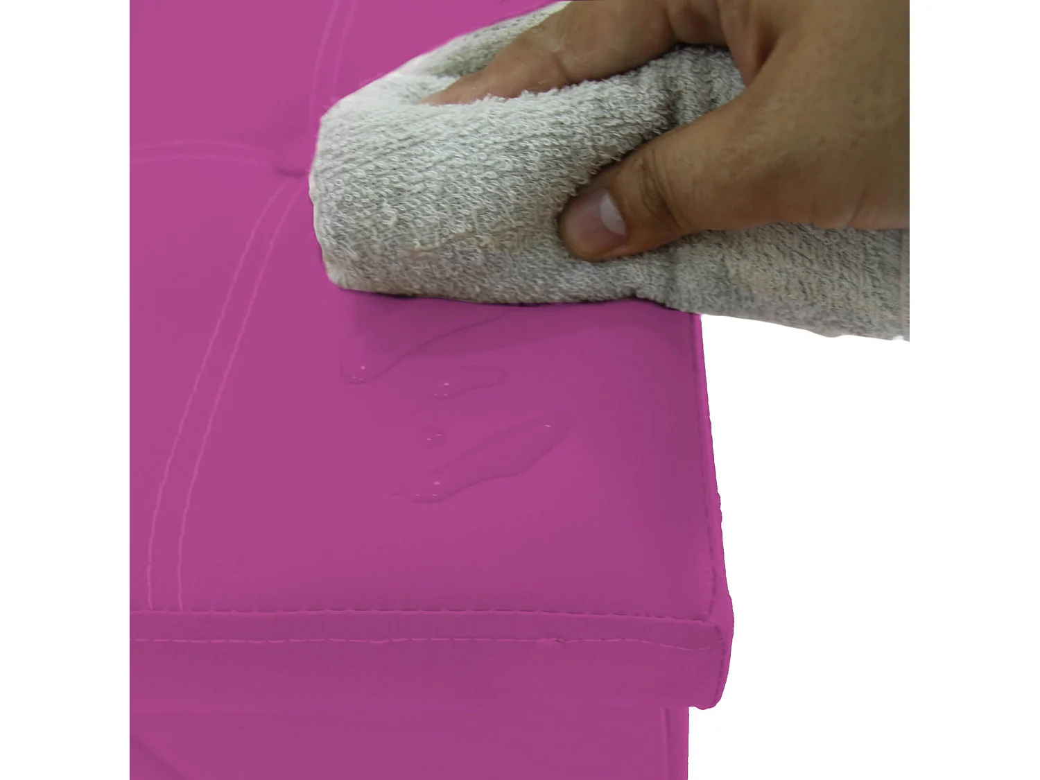 Mobili Rebecca Pouf Portaoggetti Seduta Contenitore Viola Ecopelle 38x76x38