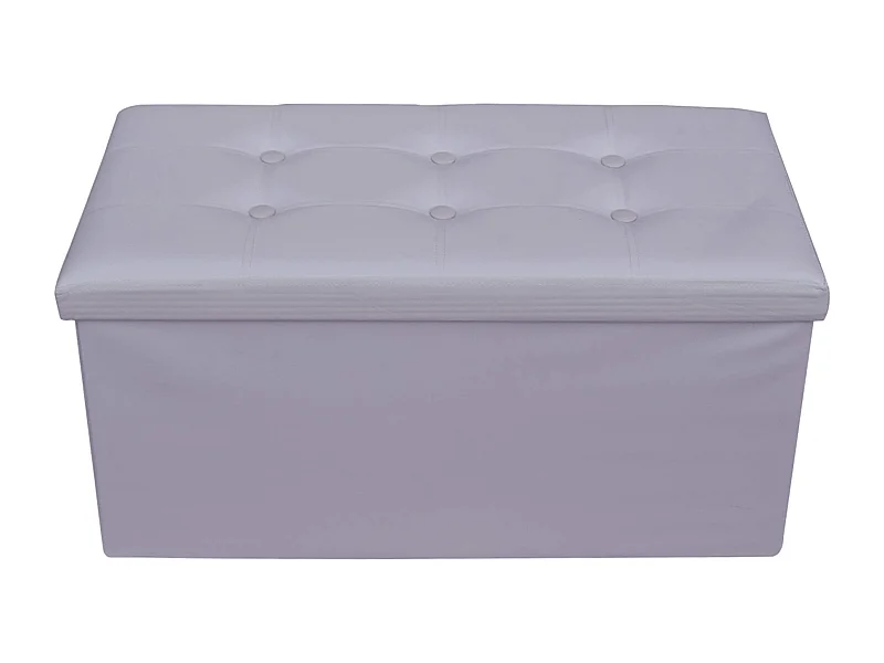 Rebecca Mobili Puff Caja Taburete Reposapies Gris Hogar 38x76x38