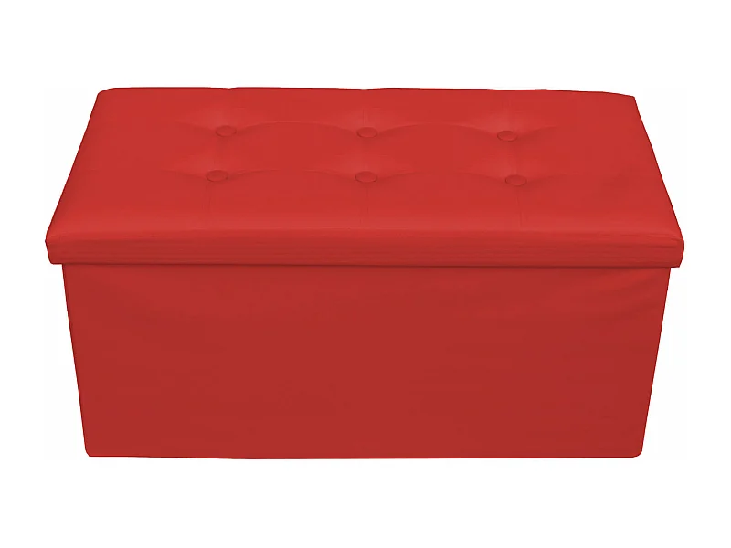 Mobili Rebecca Puff Sgabello Baule Rosso Design Moderno Arredamento 38x76x38
