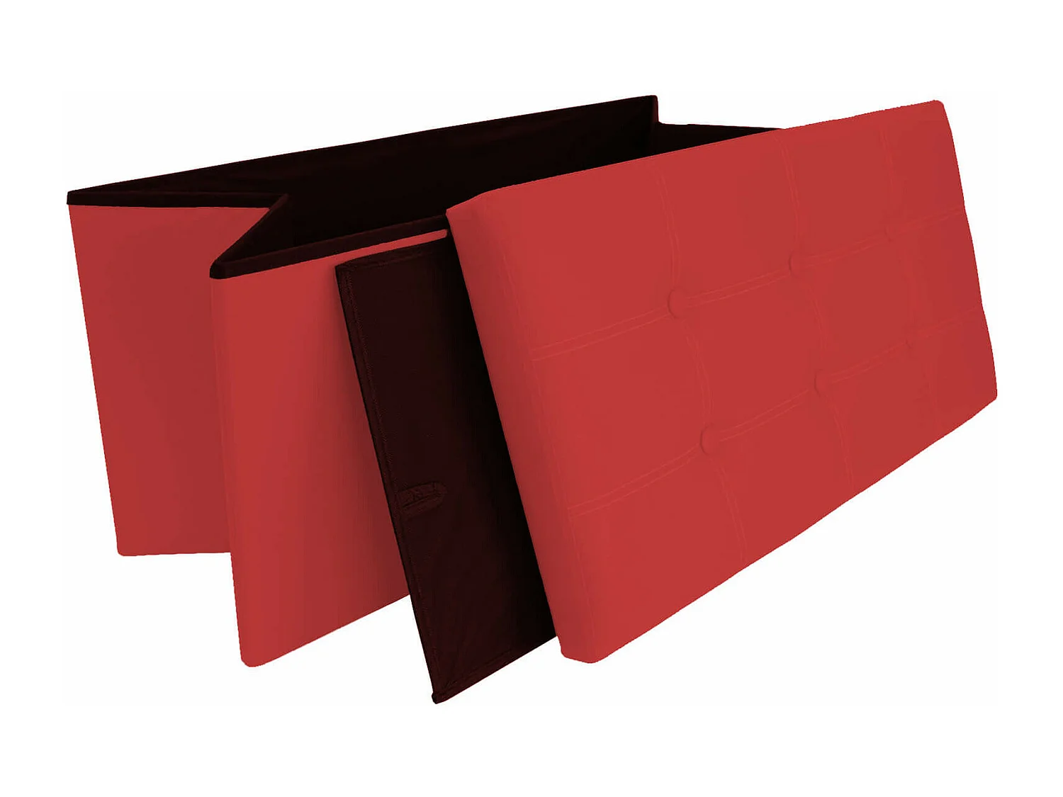 Rebecca Mobili Puff Baú de Banqueta Vermelho Desenho Moderno 38x76x38