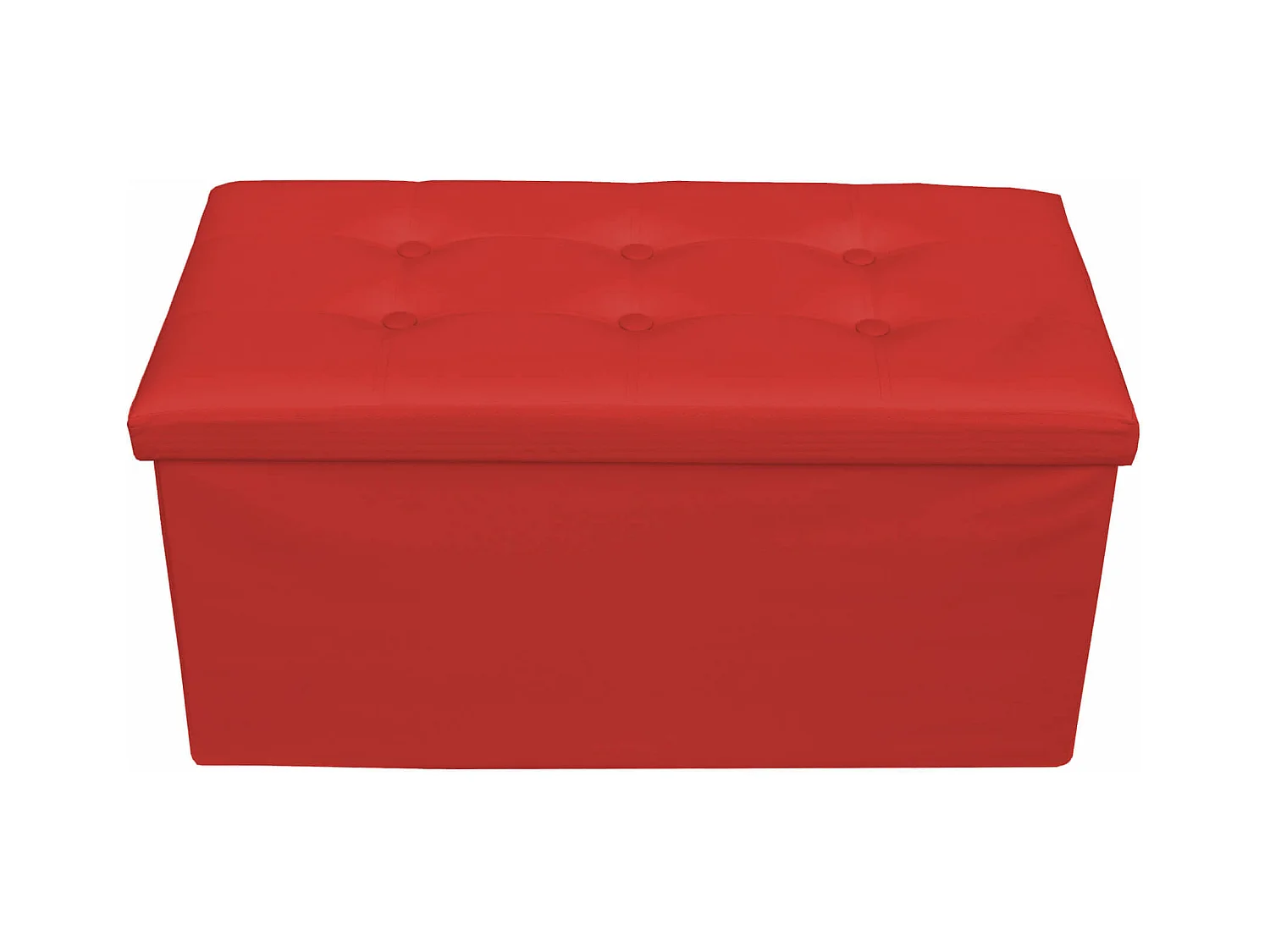 Rebecca Mobili Puff Asiento Baúl polipiel Taburete Reposapies Rojo 38x76x38