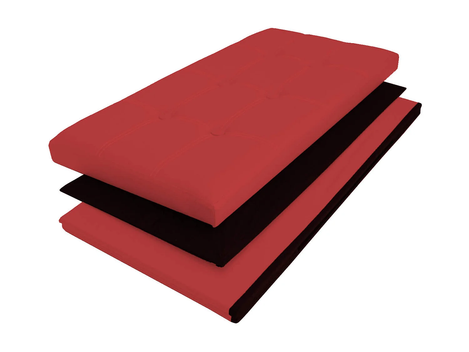 Rebecca Mobili Puff Baú de Banqueta Vermelho Desenho Moderno 38x76x38