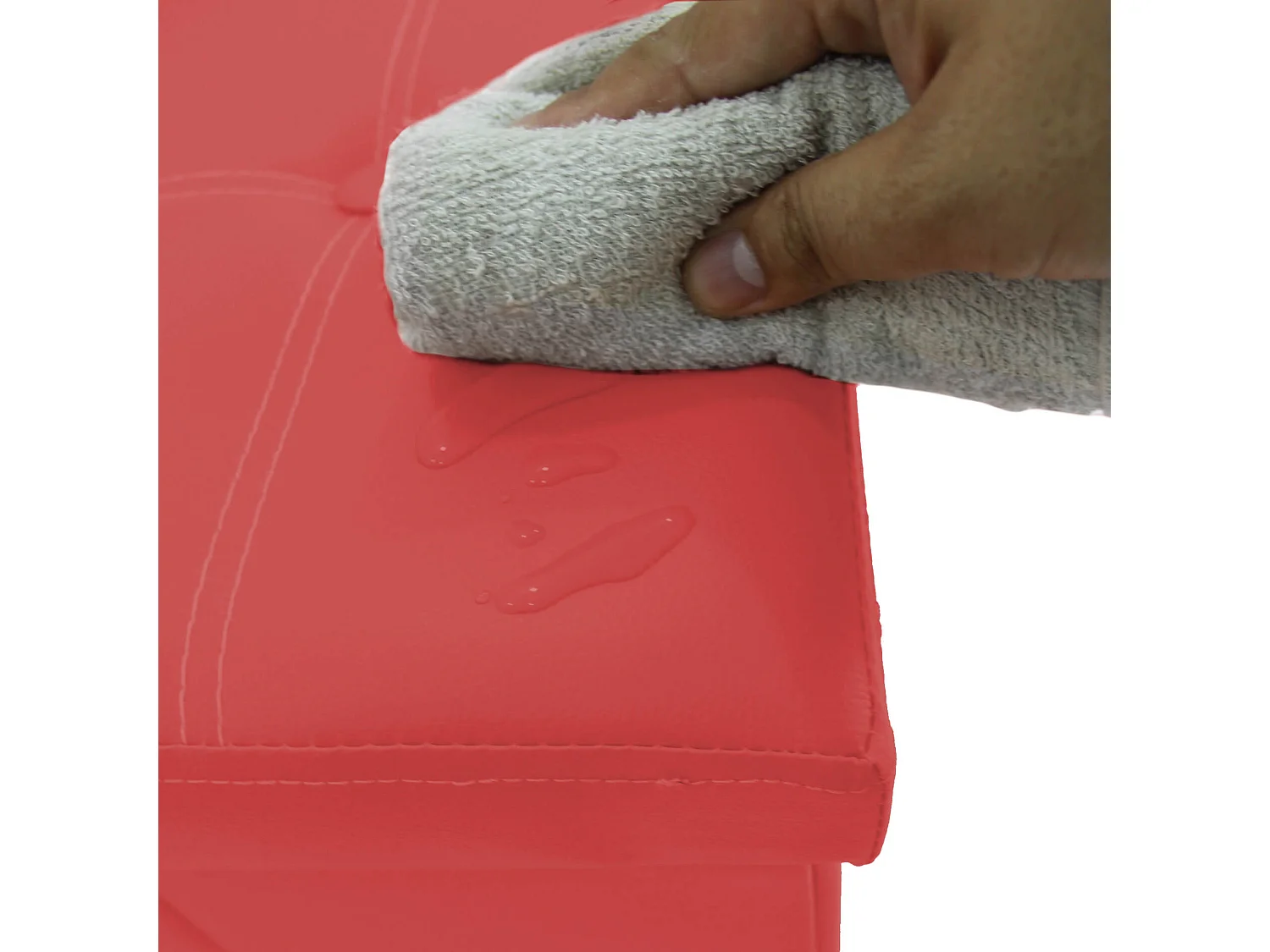 Rebecca Mobili Puff Baú de Banqueta Vermelho Desenho Moderno 38x76x38