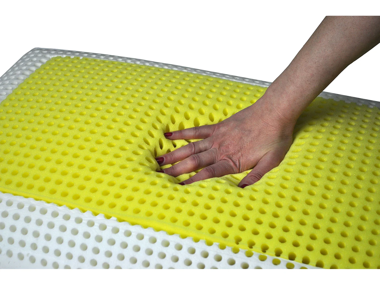 Cuscino memory foam saponetta, guanciale sfoderabile Giallo vivo