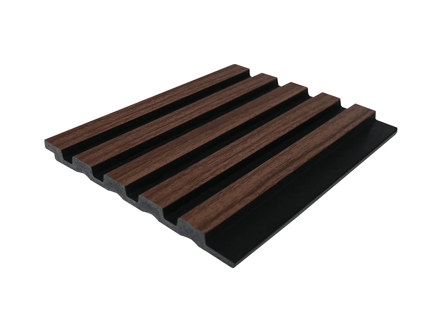 Panel decorativo para la pared 3D - Paquete de 3,71 m² - Color madera natural oscuro y negro - Lote de 8 piezas - TATIANA