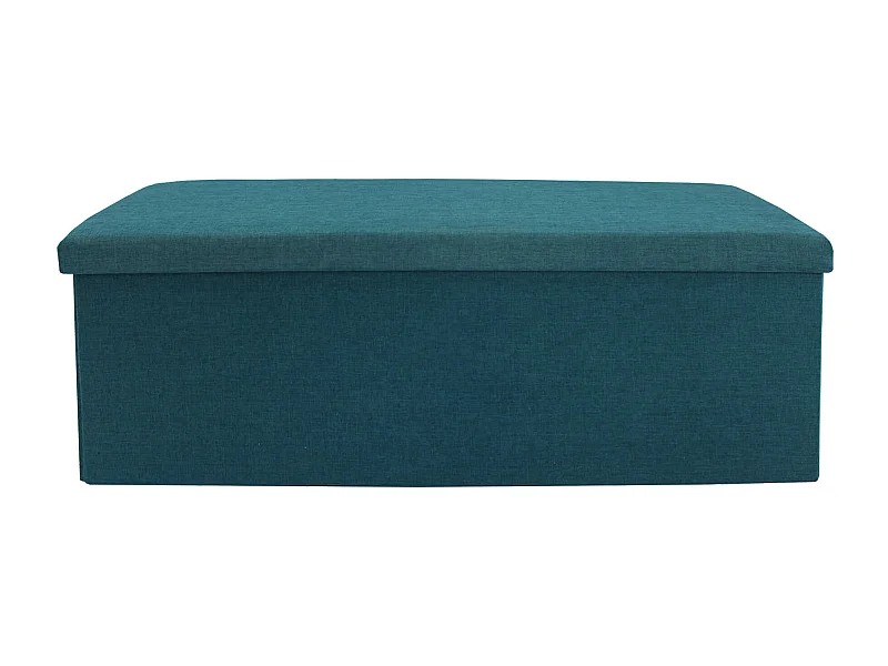 Mobili Rebecca Pouf Imbottito Seduta Contenitore Azzurro Pieghevole 38x110x38