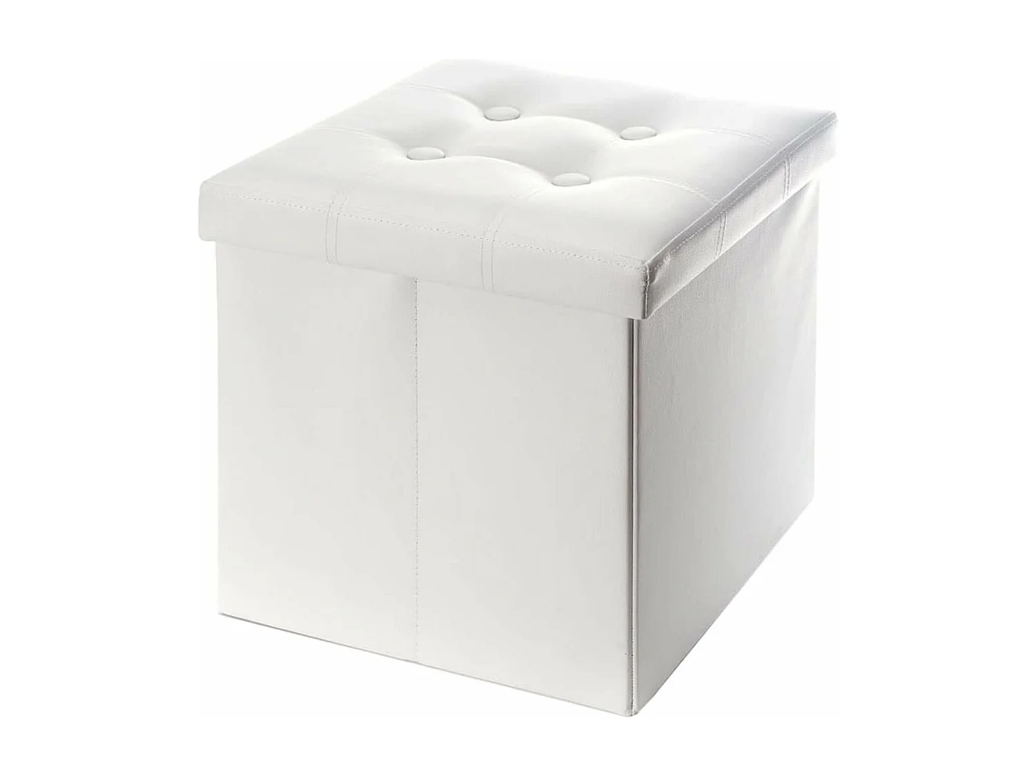 Rebecca Mobili Puff Taburete Organizador Reposapiés Tamaño Blanco 30x30x30