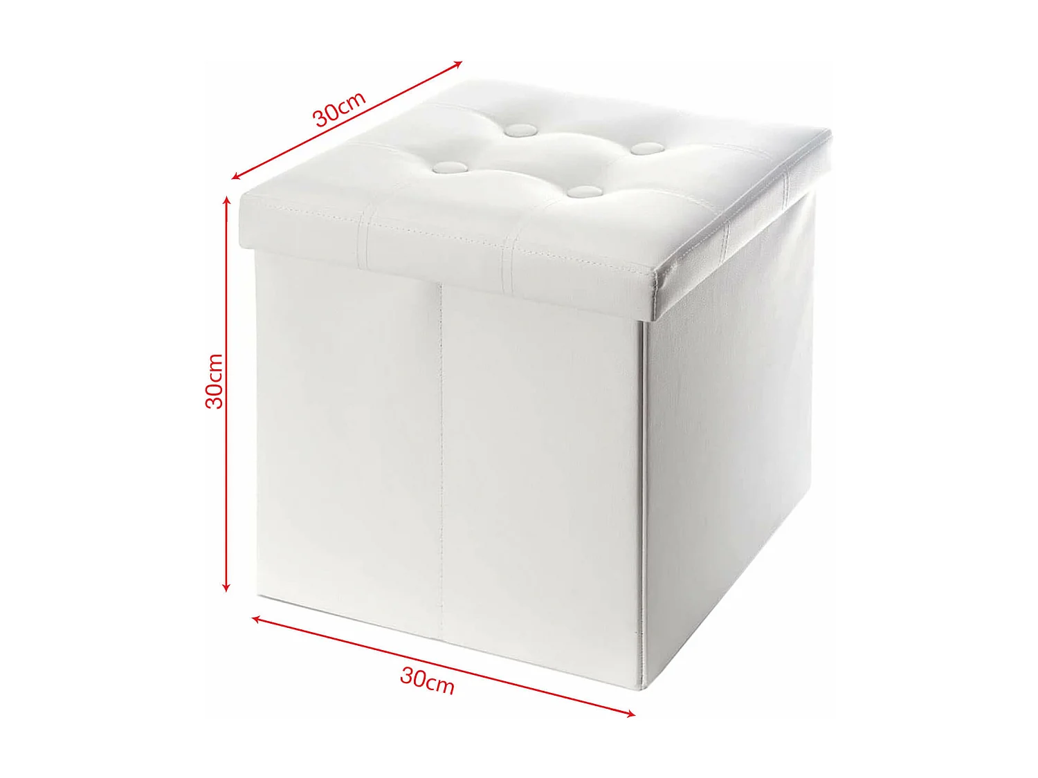 Rebecca Mobili Puff Taburete Organizador Reposapiés Tamaño Blanco 30x30x30