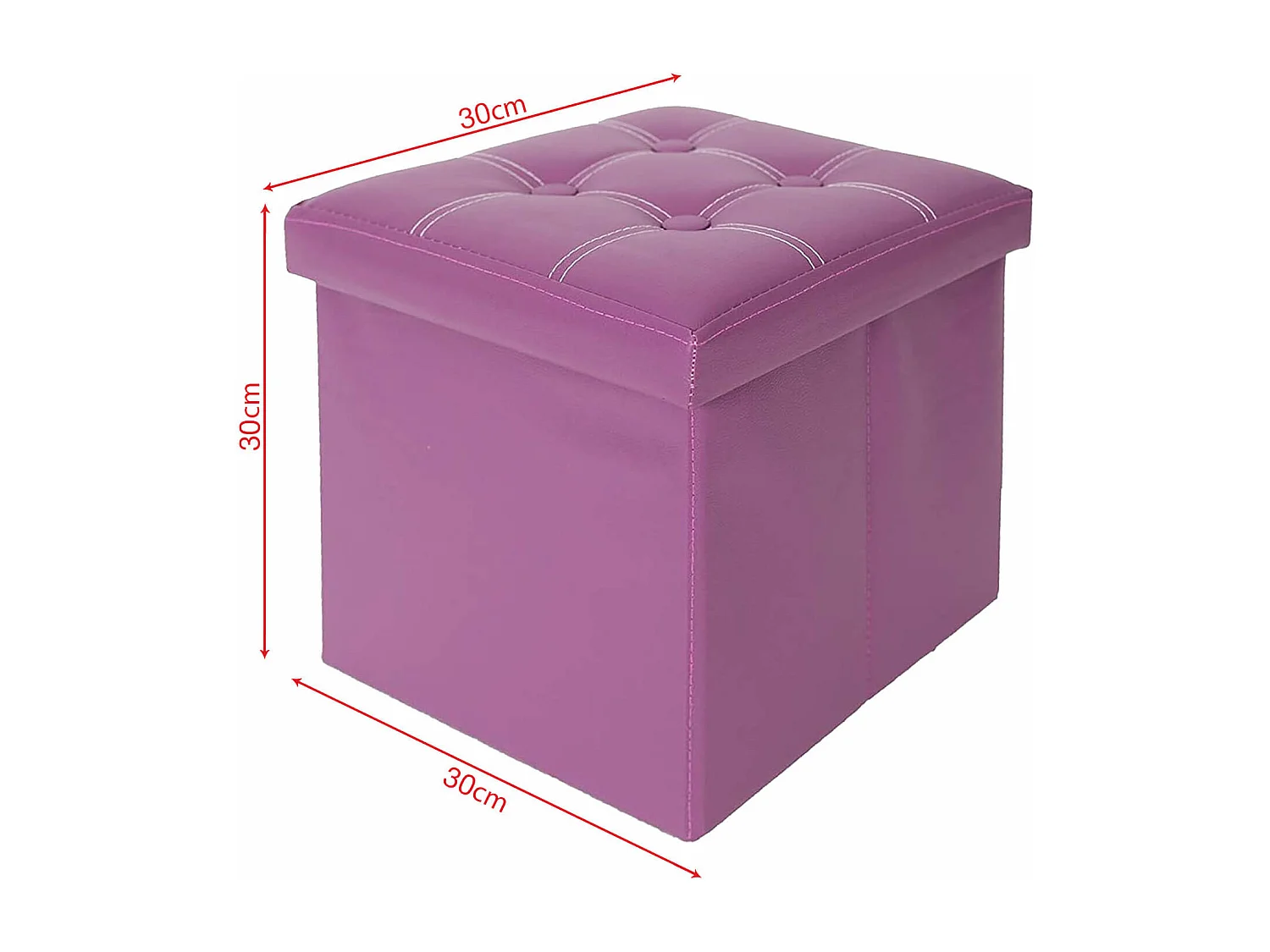 Mobili Rebecca Puff contenitore Sgabello Cubo Baule Viola Stile Moderno 31x30x30