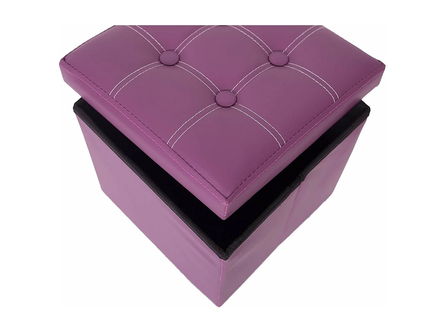 Mobili Rebecca Puff contenitore Sgabello Cubo Baule Viola Stile Moderno 31x30x30