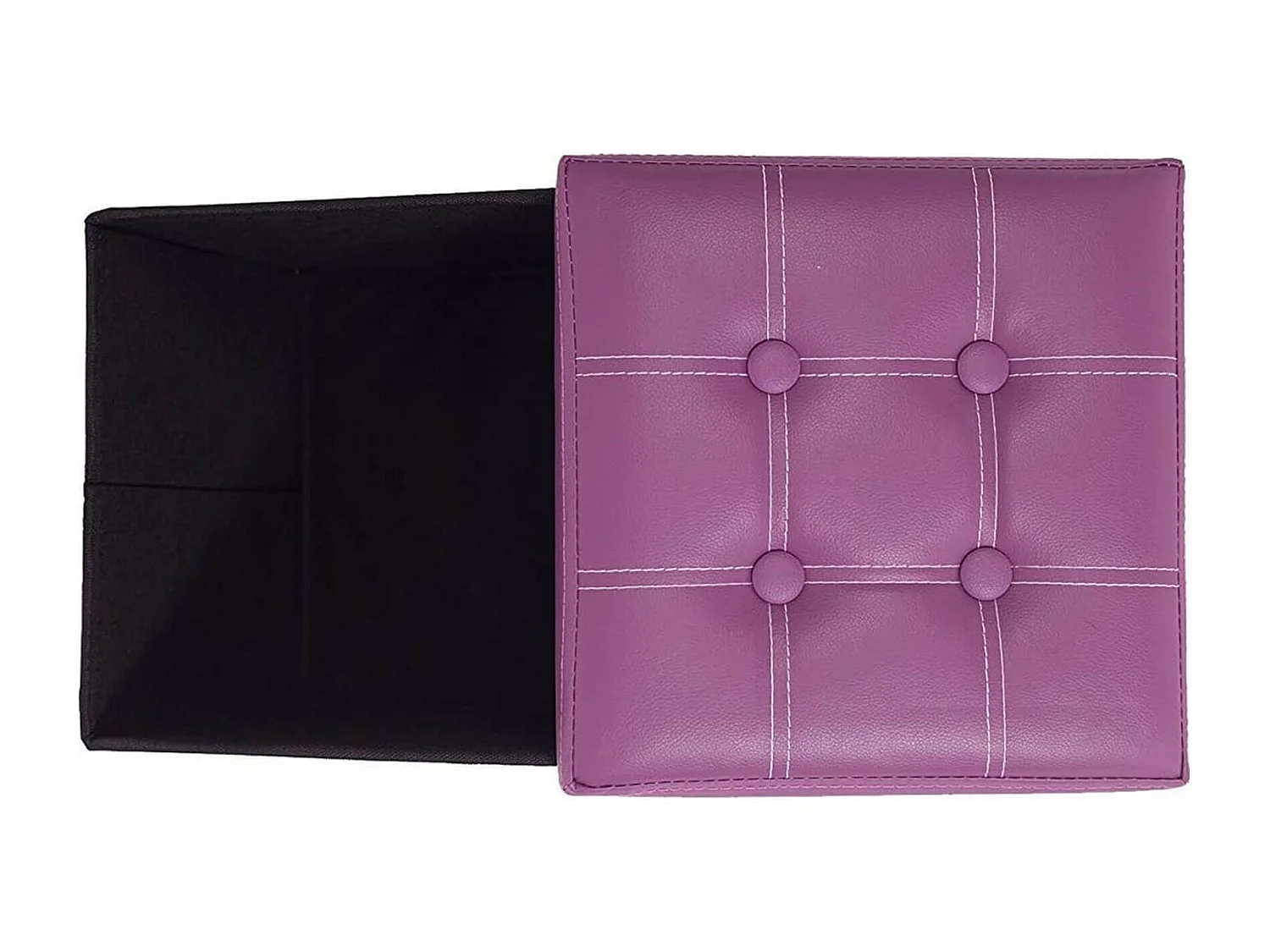 Mobili Rebecca Puff contenitore Sgabello Cubo Baule Viola Stile Moderno 31x30x30