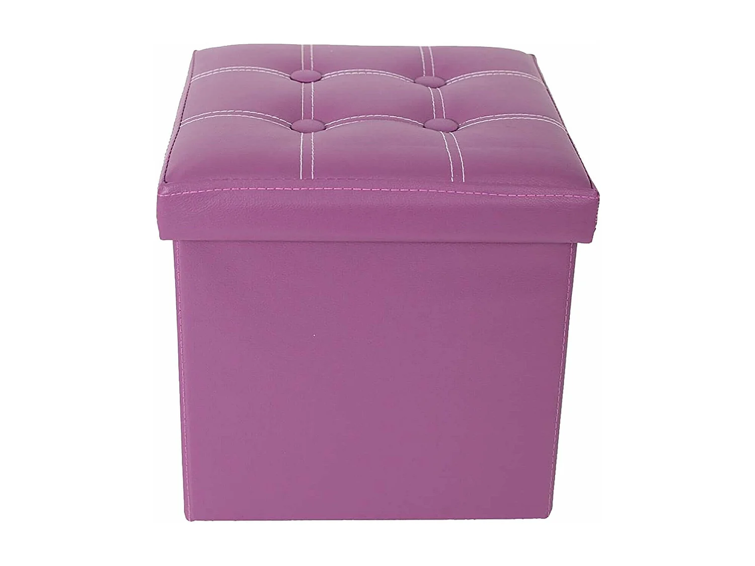 Mobili Rebecca Puff contenitore Sgabello Cubo Baule Viola Stile Moderno 31x30x30