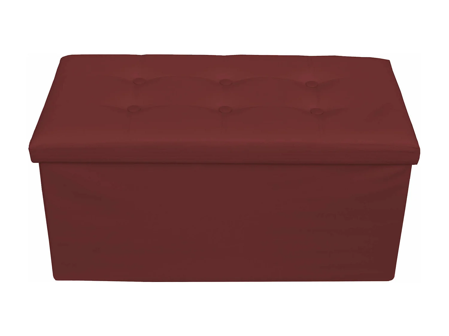 Mobili Rebecca Seduta Contenitore Pouf Similpelle Bordeaux 38x76x38