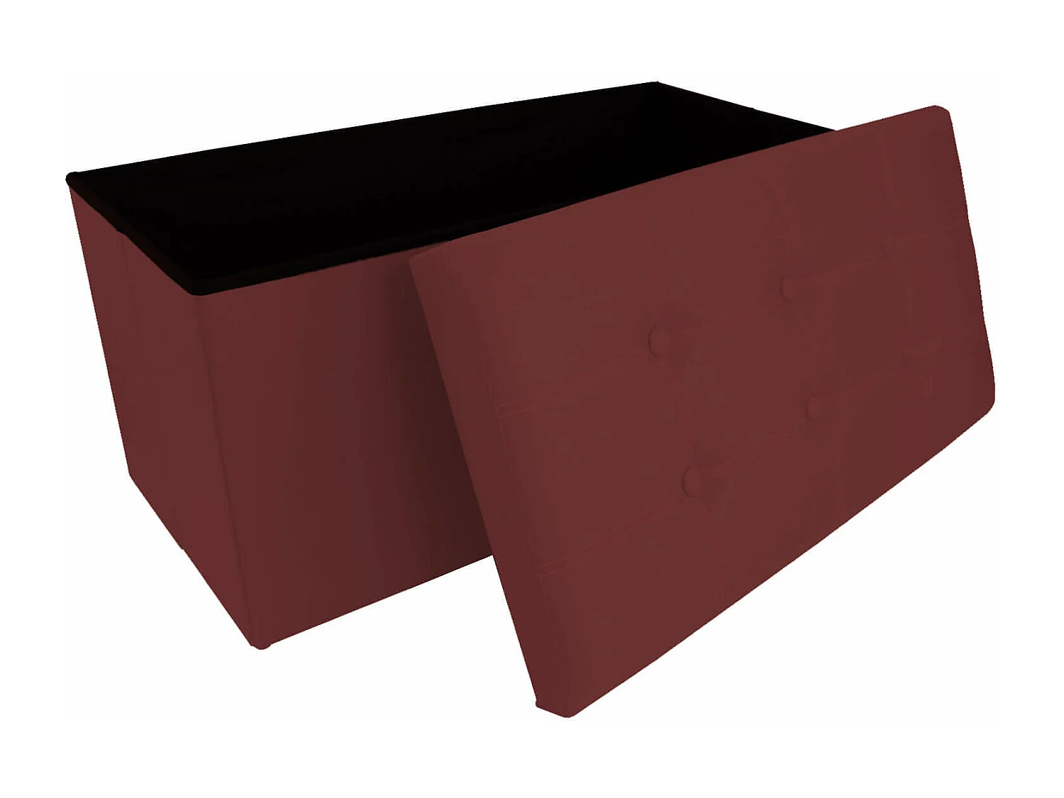 Rebecca Mobili Bordeaux 38x76x38 Bordeaux assento de armazenamento de bolsas em pele