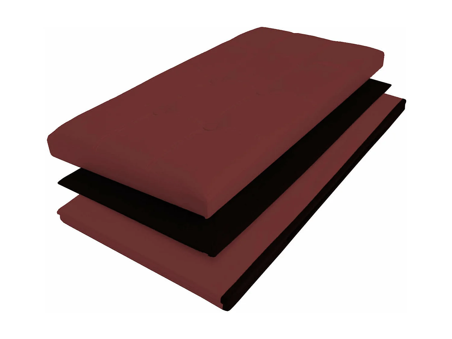 Rebecca Mobili Bordeaux 38x76x38 Bordeaux assento de armazenamento de bolsas em pele