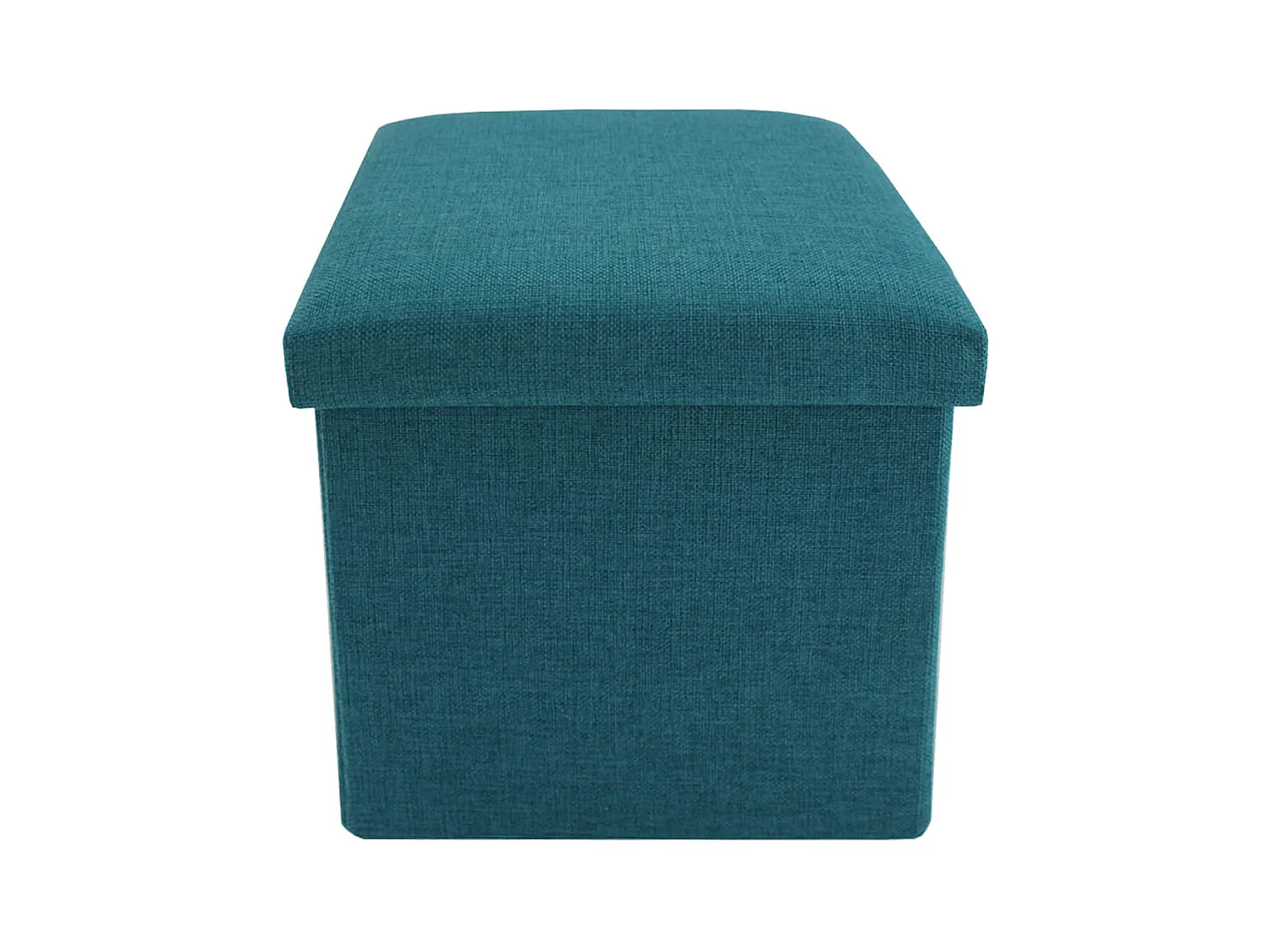 Mobili Rebecca Pouf Repose-Pieds Tabouret Bleu Clair Tissu Récipient 30x30x30