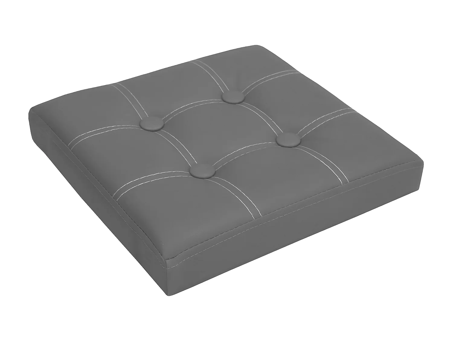 Mobili Rebecca Pouf Boite de rangement Carre Synthetique Gris Design 30x30x30