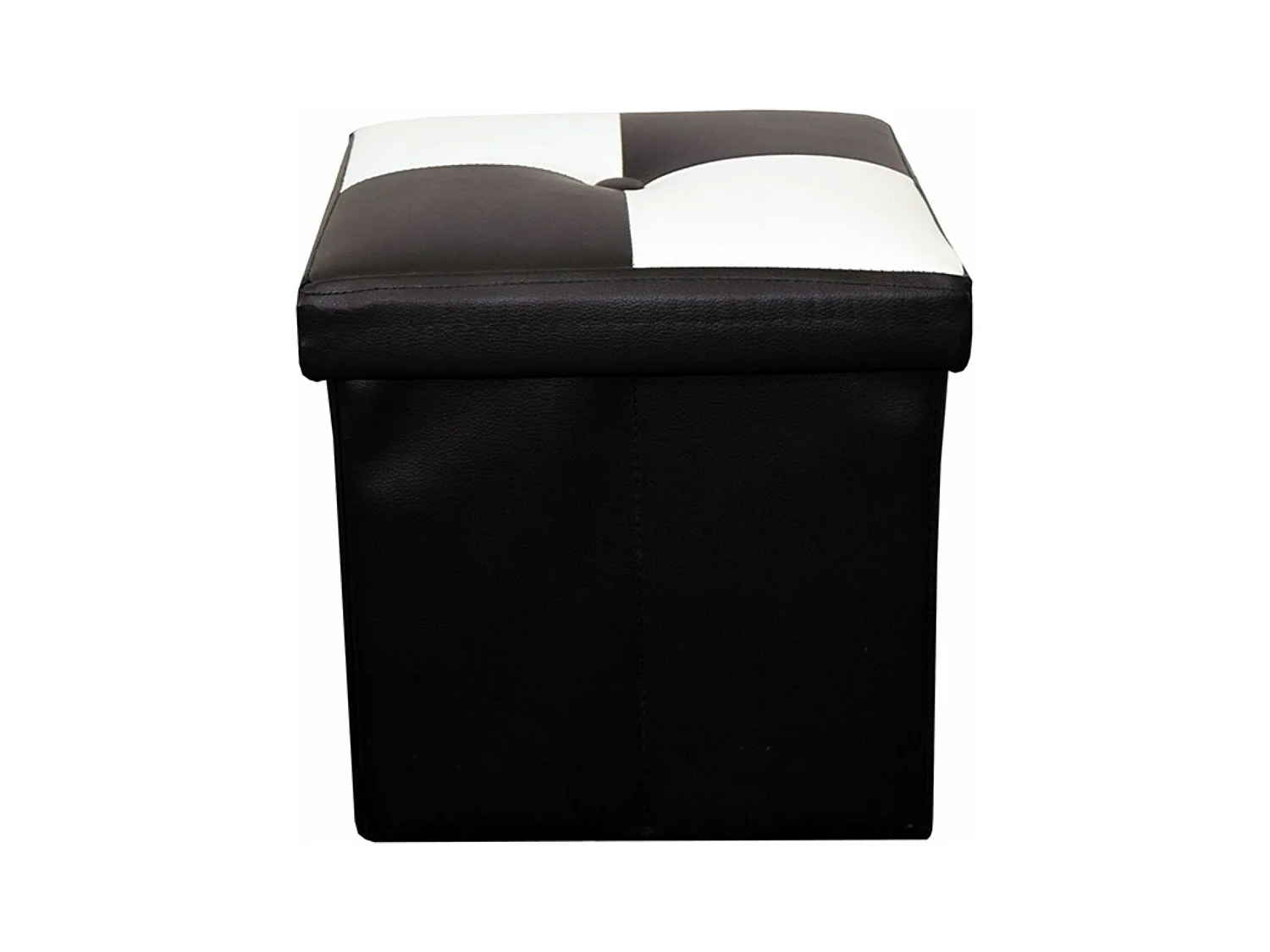 Puff Sgabello Baule Bianco Nero Cubo Design Moderno 30x30x30