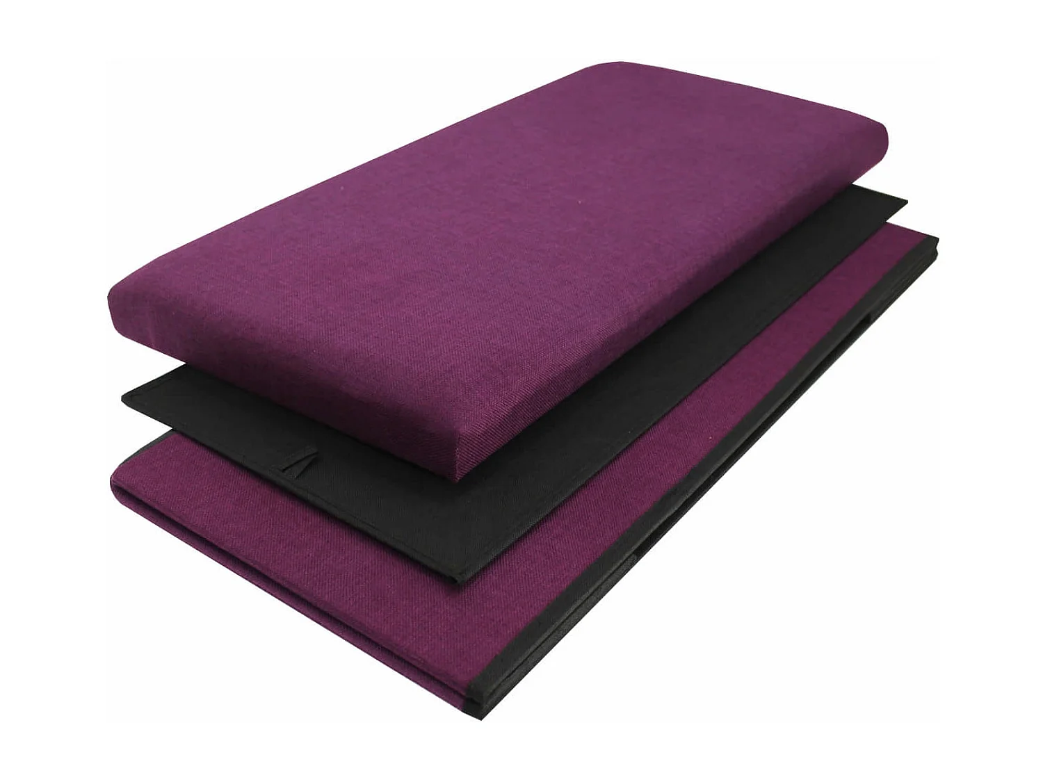 Mobili Rebecca Puff Panca Sgabello Imbottito Viola Cotone Salvaspazio 38x76x38