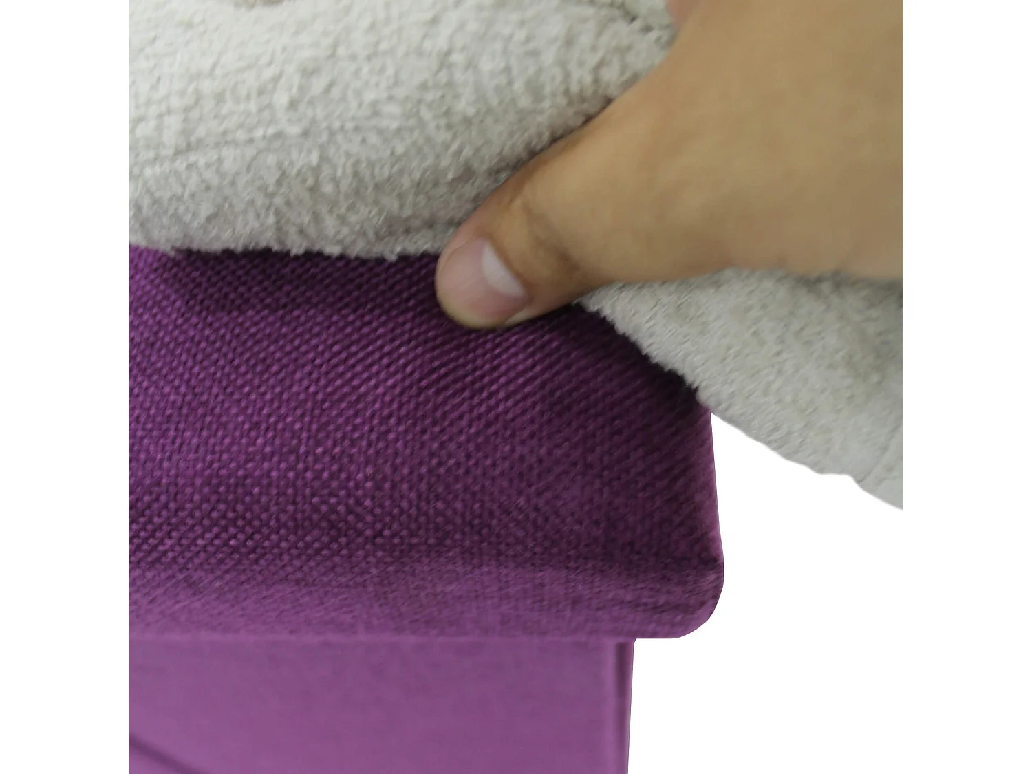 Mobili Rebecca Puff Panca Sgabello Imbottito Viola Cotone Salvaspazio 38x76x38