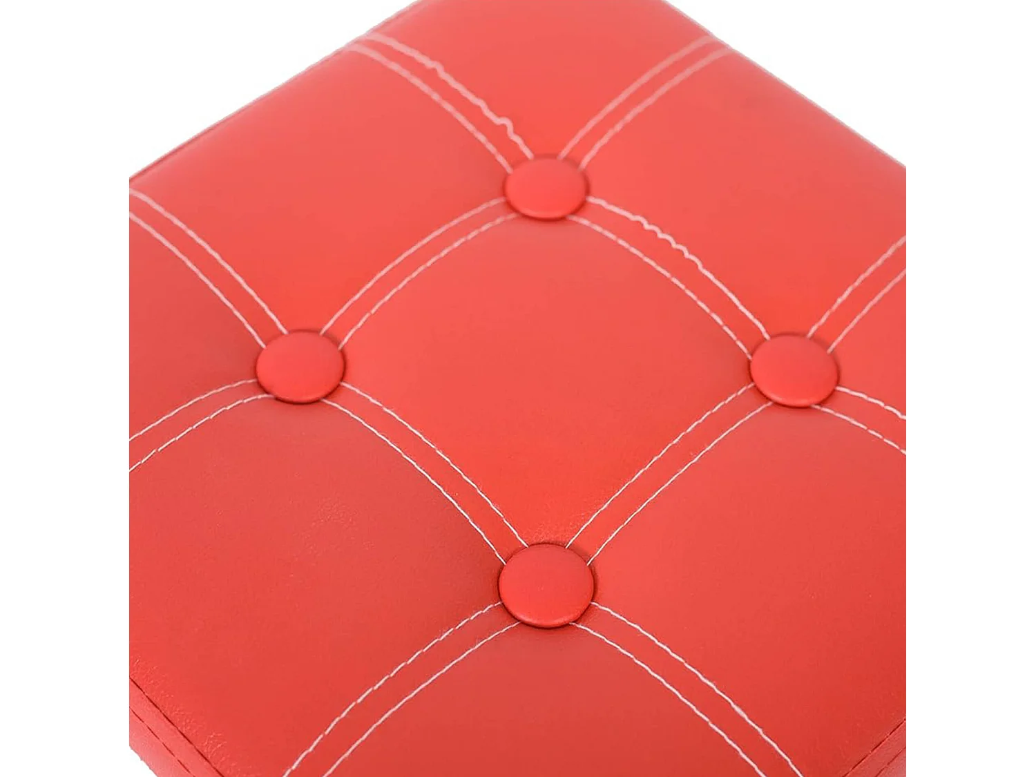 Rebecca Mobili Pouf Cube Pouf Cube Recipiente de Couro de Puff Vermelho Banqueta de Couro 30x30x30