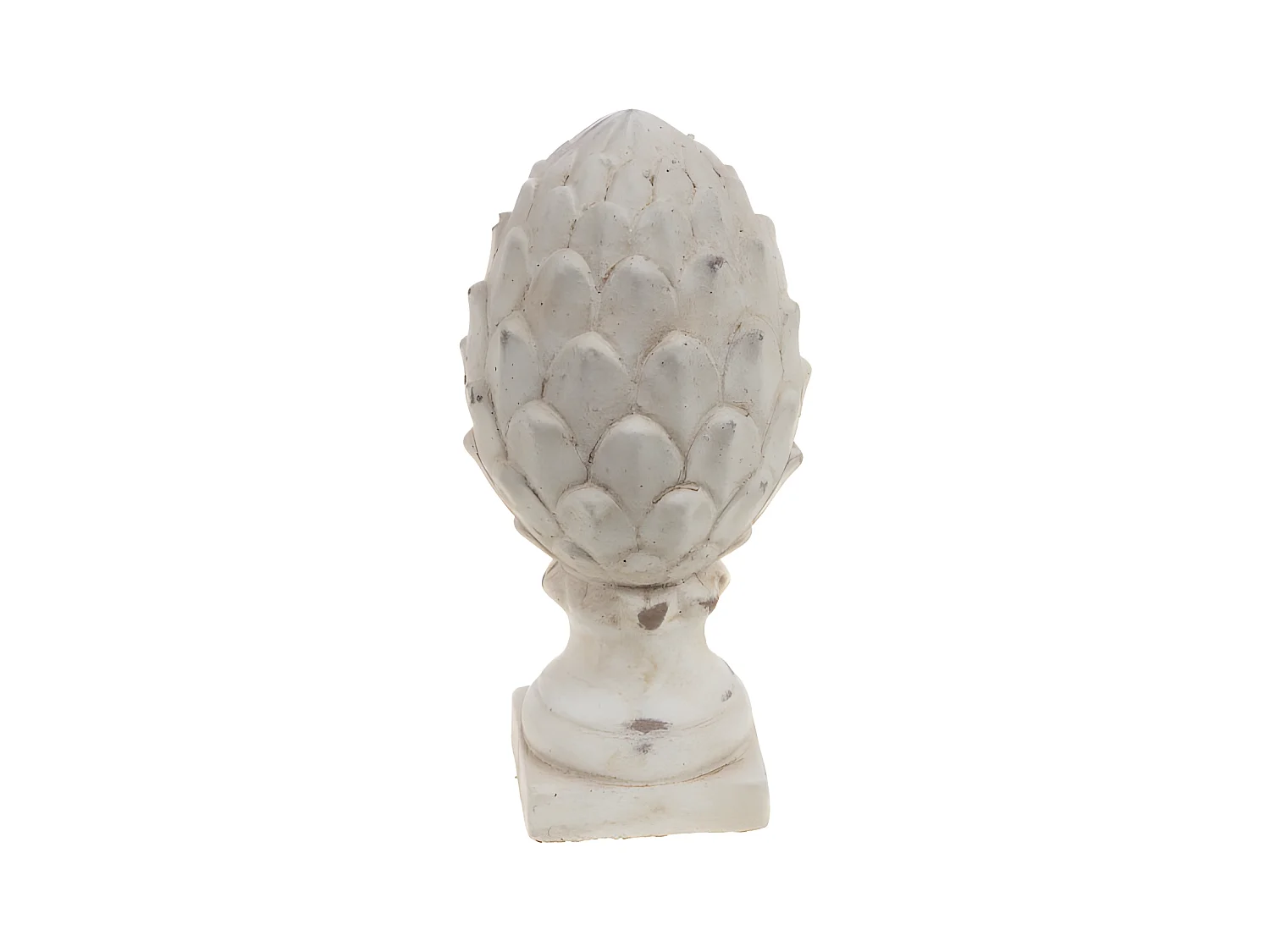 Pomme de pin blanche patine 19,5 cm